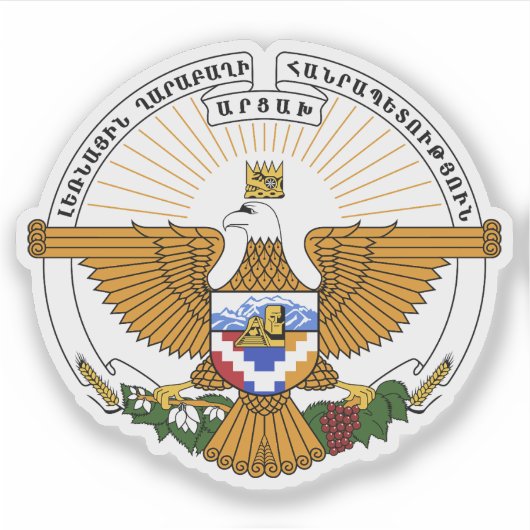 Emblem der Republik Artsakh, Armenien Aufkleber (Vorderseite)