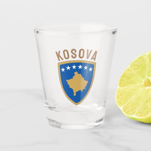 Emblem der Republik Kosovo Schnapsglas (Vorderseite)