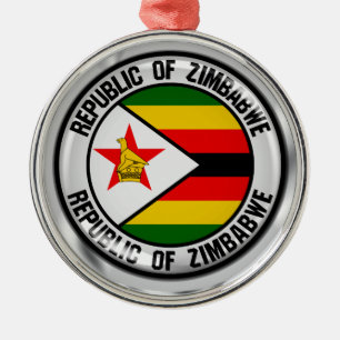 Emblem der Simbabwischen Runde Ornament Aus Metall