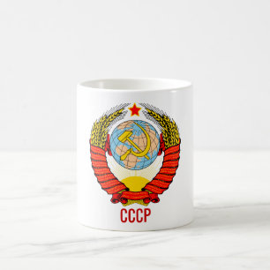 Emblem der sowjetischen Gewerkschaft mit CCCP-Kaff Kaffeetasse