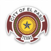 Emblem der Stadt El Paso, Texas Vinyl Sticker (Vorderseite)
