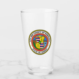 Emblem der Stadt Honolulu, Hawaii Glass Glas