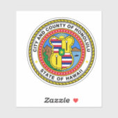 Emblem der Stadt Honolulu, Hawaii Vinyl Sticker (Blatt)