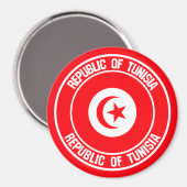 Emblem der Tunesischen Runde Magnet (Vorderseite/Rückseite)