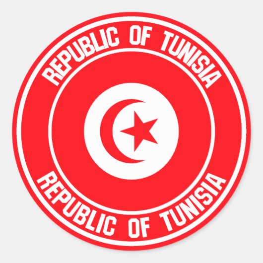 Emblem der Tunesischen Runde Runder Aufkleber (Vorderseite)