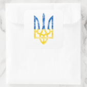 Emblem der Ukraine Quadratischer Aufkleber (Tasche)