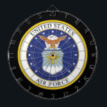 Emblem der United Staaten Air Force Dartscheibe<br><div class="desc">Feiern Sie mit Stolz mit diesen Tellern mit dem offiziellen Emblem der United Staaten Air Force. Diese Teller eignen sich ideal für Ruheständler,  Werbeaktionen oder andere Veranstaltungen mit militärischen Schwerpunkten und fügen Ihrem Tisch eine hervorragende und patriotische Touch hinzu. Ideal,  um Service und Hingabe im Stil zu ehren.</div>