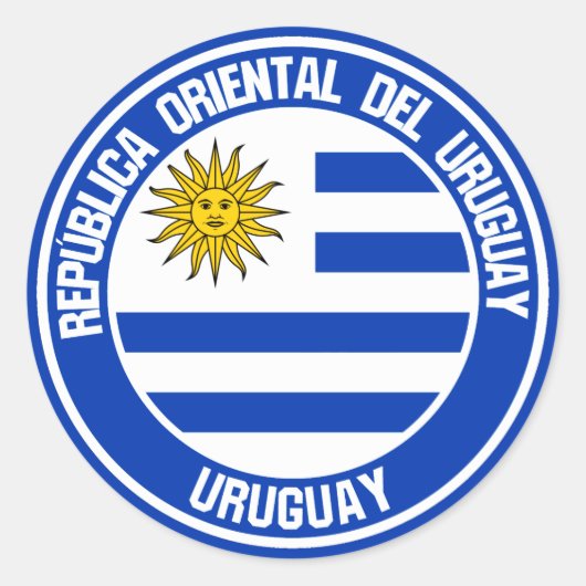 Emblem der Uruguay-Runde Runder Aufkleber (Vorderseite)