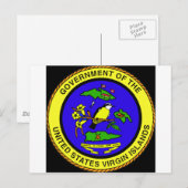 Emblem der US-Jungfrau Postkarte (Vorne/Hinten)