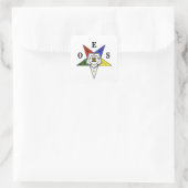 Emblem des Ordens des Eastern Star Quadratischer Aufkleber (Tasche)