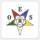 Emblem des Ordens des Eastern Star Quadratischer Aufkleber (Vorderseite)