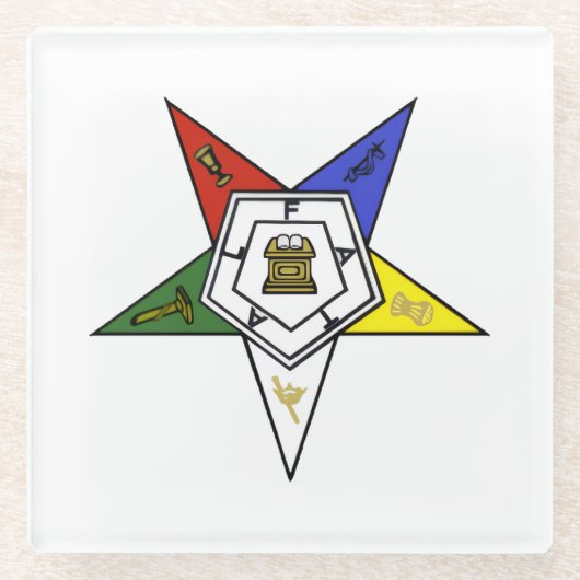 Emblem des Order of the Eastern Star Glasuntersetzer (Vorderseite)