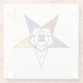 Emblem des Order of the Eastern Star Glasuntersetzer (Rückseite)