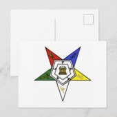 Emblem des Order of the Eastern Star Postkarte (Vorne/Hinten)