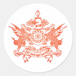Emblem des Sikkim-Staat - INDIEN Runder Aufkleber