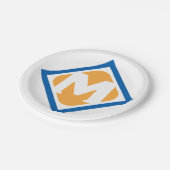 Emblem des städtischen Nahverkehrs mit dem Logo "R Pappteller (Schrägansicht)