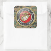 Emblem des US-Marine Corps (USMC) [3D] Quadratischer Aufkleber (Tasche)