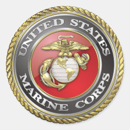 Emblem des US-Marine Corps (USMC) [3D] Runder Aufkleber