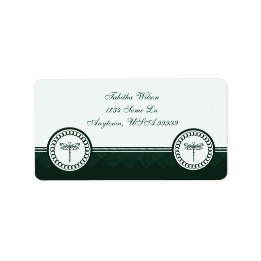 Emblem-Etikett für aquamarine Libelle Adressaufkleber (Vorne)