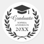 Emblem für Custom Grad Cap & Laurel Wreath Abschlu Runder Aufkleber (Vorderseite)