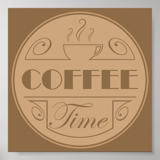 Emblem für die Kaffeezeit Poster (Vorne)