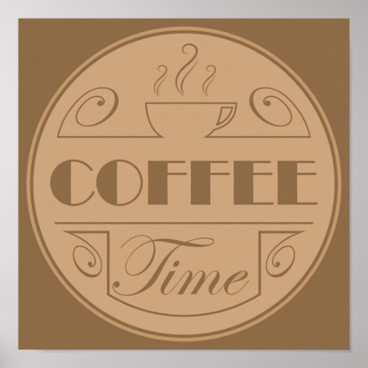 Emblem für die Kaffeezeit Poster (Vorne)