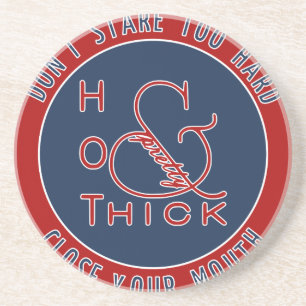 Emblem Hot Dick und Hübsch nicht zu hart starren Untersetzer