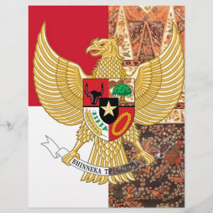 Emblem Indonesiens - Garuda Pancasila Batik Flag