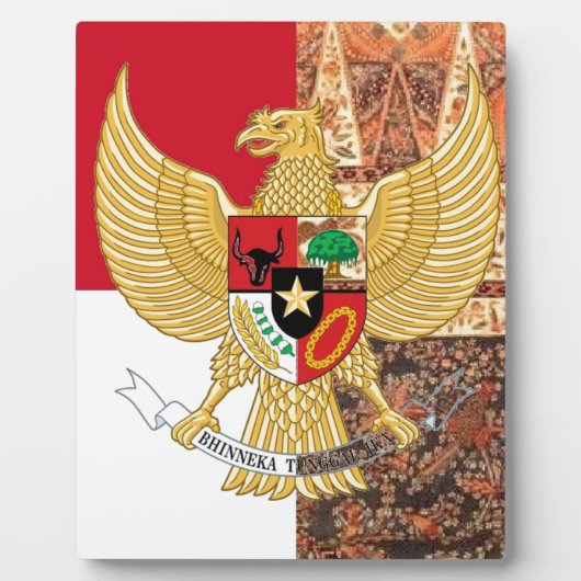 Emblem Indonesiens - Garuda Pancasila Batik Flag Fotoplatte (Vorderseite)