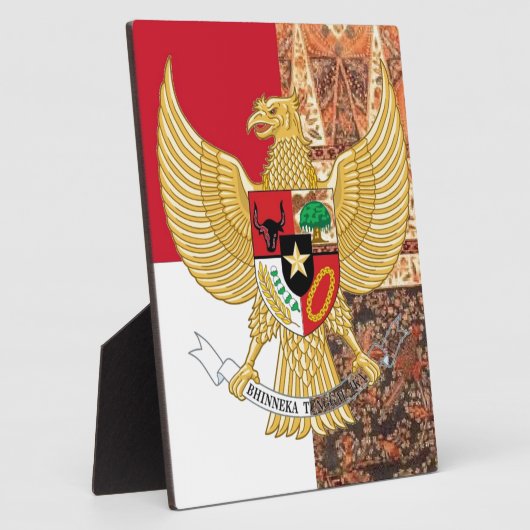 Emblem Indonesiens - Garuda Pancasila Batik Flag Fotoplatte (Seite)
