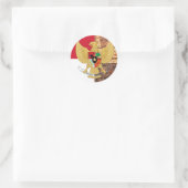 Emblem Indonesiens - Garuda Pancasila Batik Flag Runder Aufkleber (Tasche)