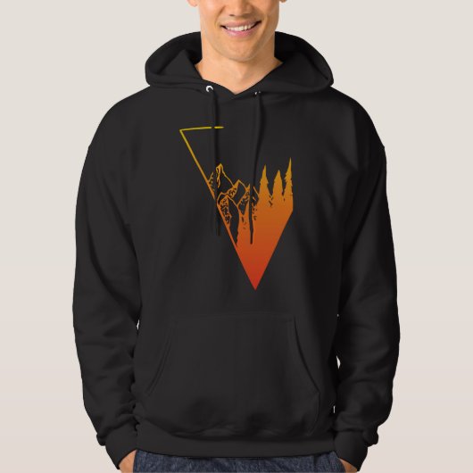 Emblem mountain panorama and forest  easy going fa hoodie (Vorderseite)