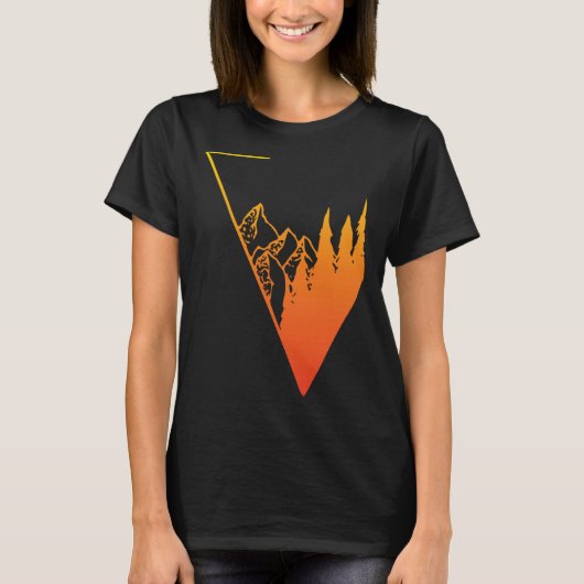 Emblem mountain panorama and forest  easy going fa T-Shirt (Vorderseite)