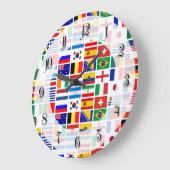 Emblem-Muster des SOCCER 2014 Große Wanduhr (Winkel)