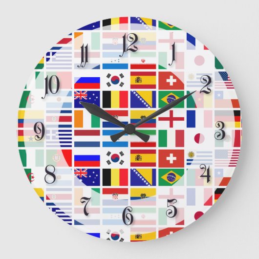 Emblem-Muster des SOCCER 2014 Große Wanduhr (Vorderseite)