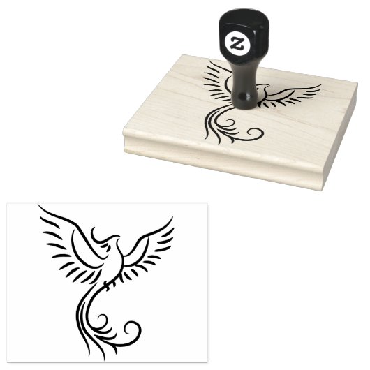 Emblem Phoenix Flames Animal Mystical Bird Gummistempel (Stempel)