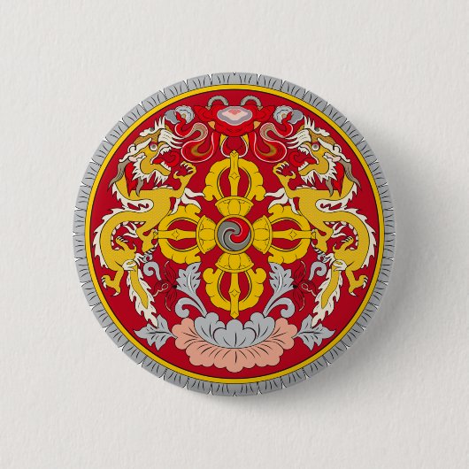 Emblem von Bhutan (རྒྱ ལ ་ ཡོ ང ་ ས ལ ས ) Button (Vorderseite)