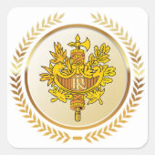 Emblem von Frankreich Quadratischer Aufkleber (Vorderseite)