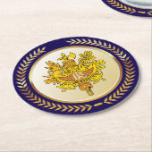 Emblem von Frankreich Runder Pappuntersetzer (Angewinkelt)