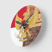 Emblem von Indonesien - Garuda Pancasila Runde Wanduhr (Winkel)