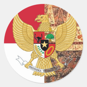 Emblem von Indonesien - Garuda Pancasila Runder Aufkleber