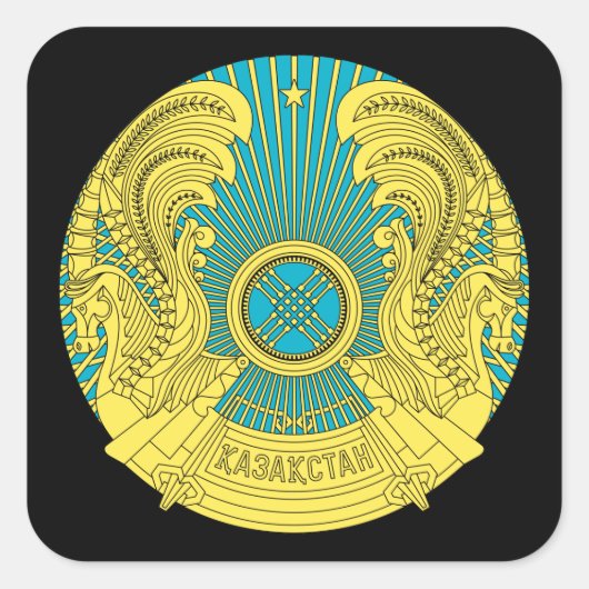 Emblem von Kasachstan Quadratischer Aufkleber (Vorderseite)
