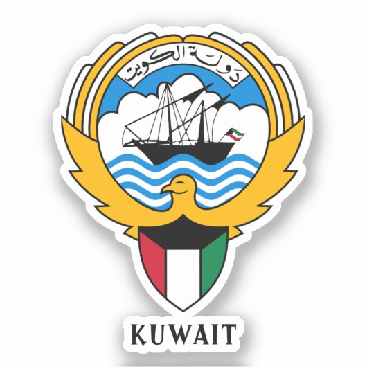 Emblem von Kuwait Aufkleber (Vorderseite)