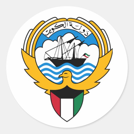 Emblem von Kuwait Runder Aufkleber (Vorderseite)
