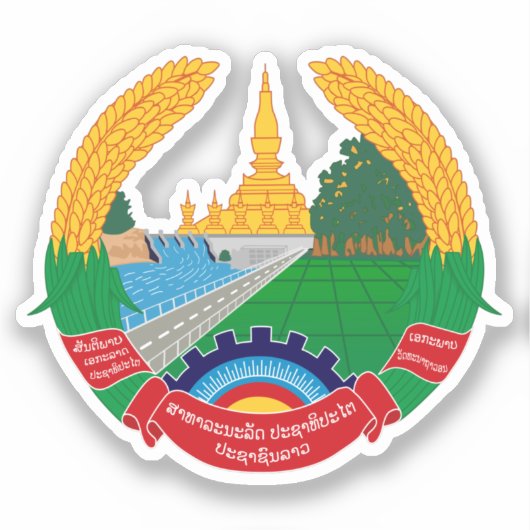 Emblem von Laos Aufkleber (Vorderseite)