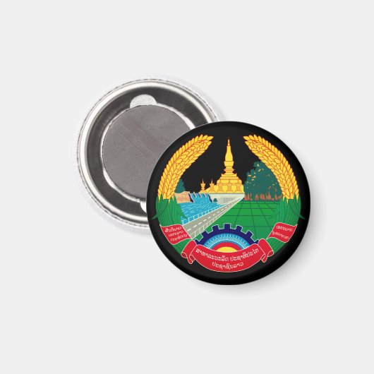 Emblem von Laos Magnet (Vorderseite/Rückseite)