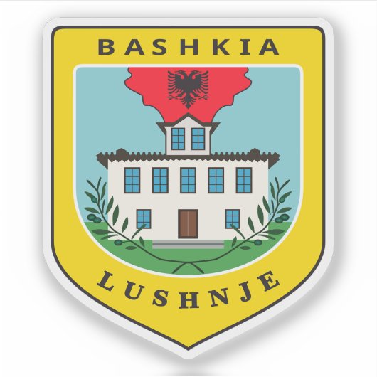 Emblem von Lushnjë, Albanien Aufkleber (Vorderseite)