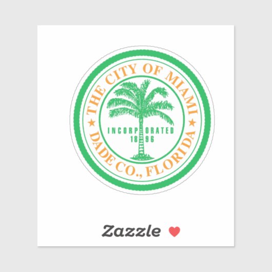 Emblem von Miami, Florida Vinyl Sticker (Blatt)