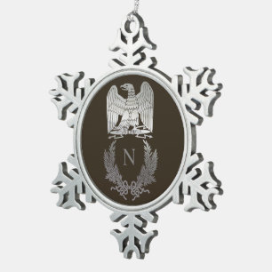 Emblem von Napoleon Bonaparte Schneeflocken Zinn-Ornament