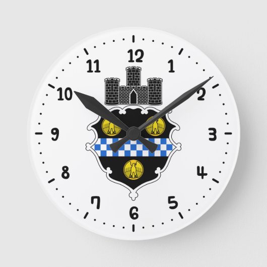 Emblem von Pittsburgh, Pennsylvania Square Wall Cl Runde Wanduhr (Vorderseite)
